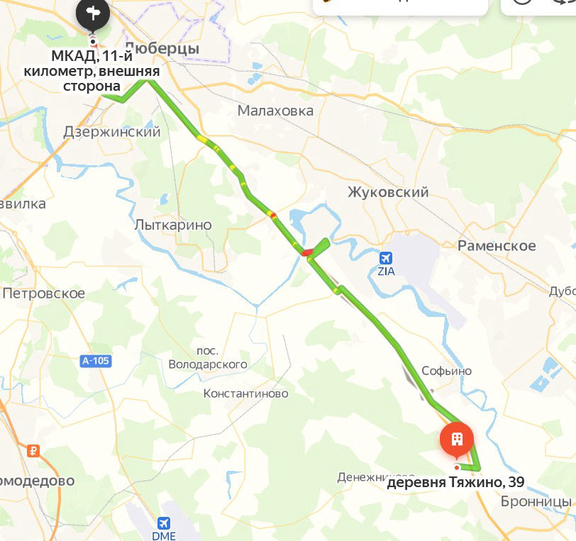 карта проезда, поселок Новое Тяжево